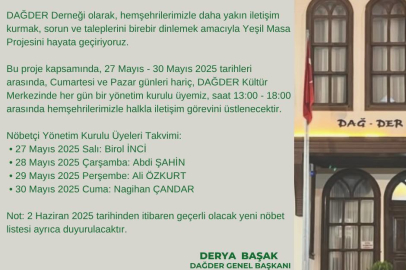 DAĞDER Yeşil Masa Projesi Başlıyor!