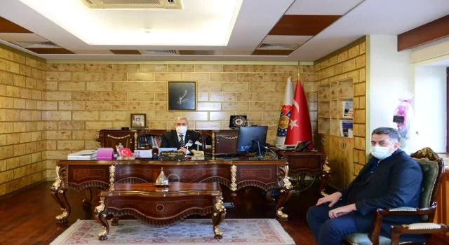 Kahramanmaraş'ta BİK Müdürü Abid Vanlı’dan KSÜ Rektörü Can’a ziyaret